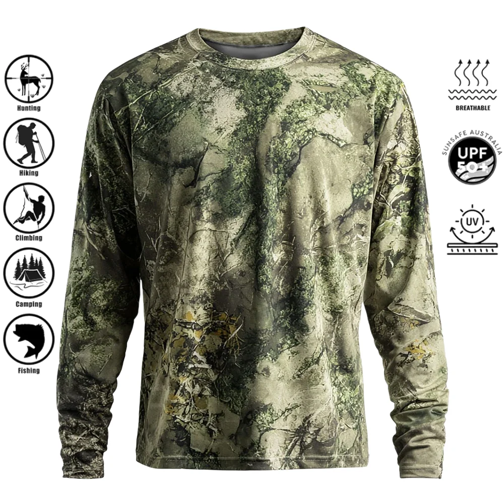 Men Long Sleeve T-shirt Polyes - Outdoor Hunting Prints review and price