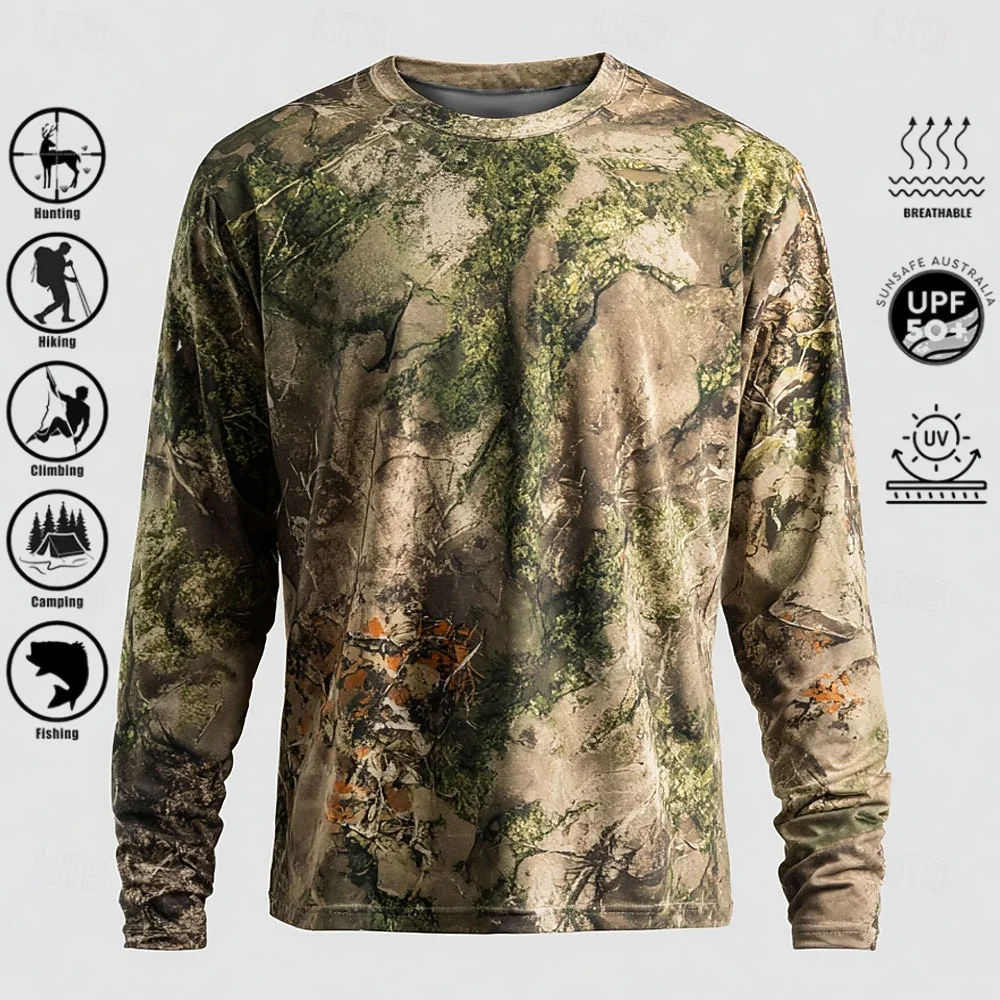 Men Long Sleeve T-shirt Polyes - Outdoor Hunting Prints review and price