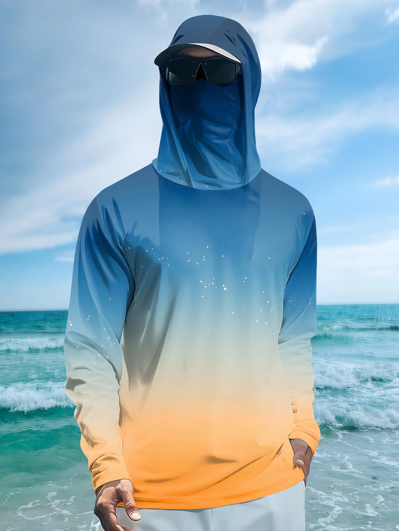 Mens Fishing Shirt Hooded UPF  - Outdoor Hunting Prints review and price